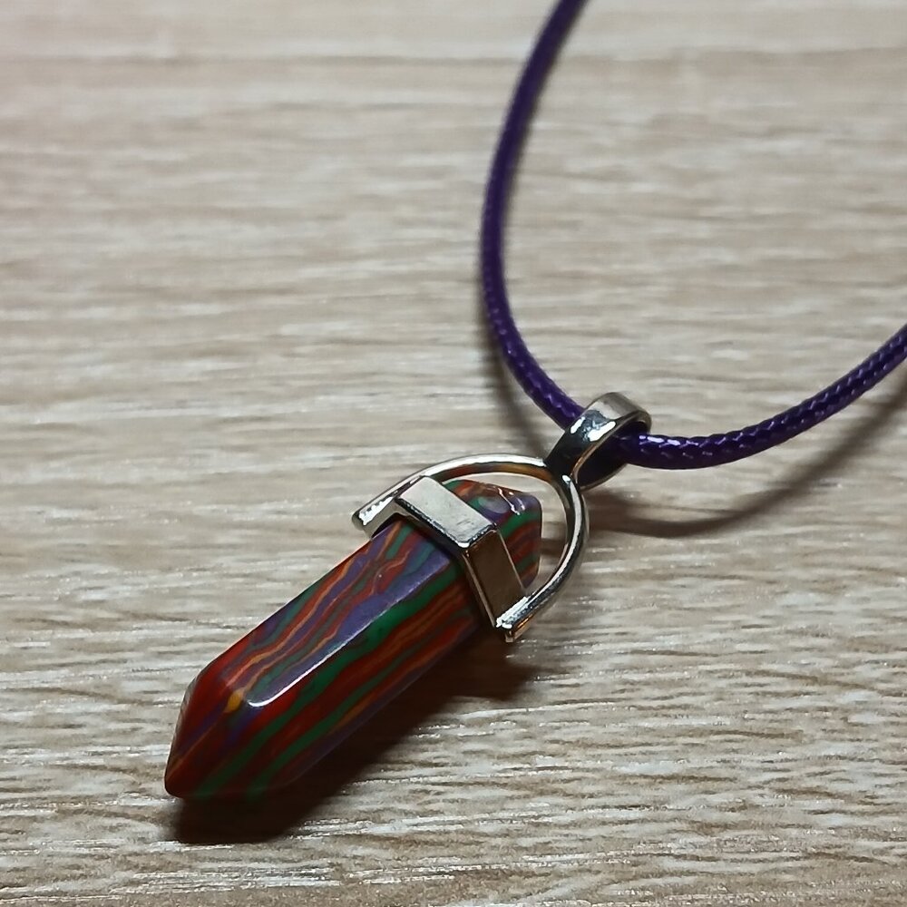 NWOT Fashion Necklace Multi Color Crystal Pendant Jewelry #36